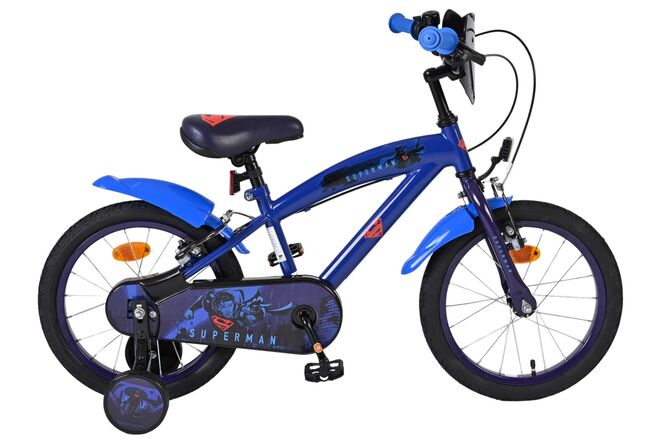 Superman Kinderfiets 16 inch Jongensfiets Blauw Twee Handremmen