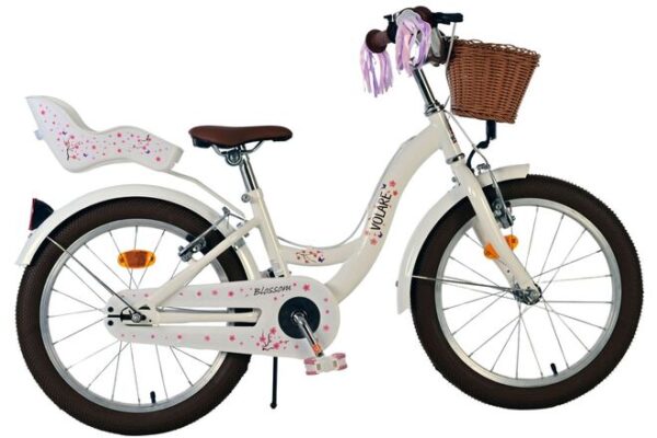 Volare Blossom Kinderfiets 18 inch Meisjesfiets Wit Twee Handremmen