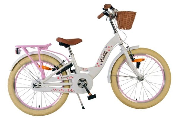 Volare Blossom Kinderfiets 20 inch Meisjesfiets Wit Twee Handremmen