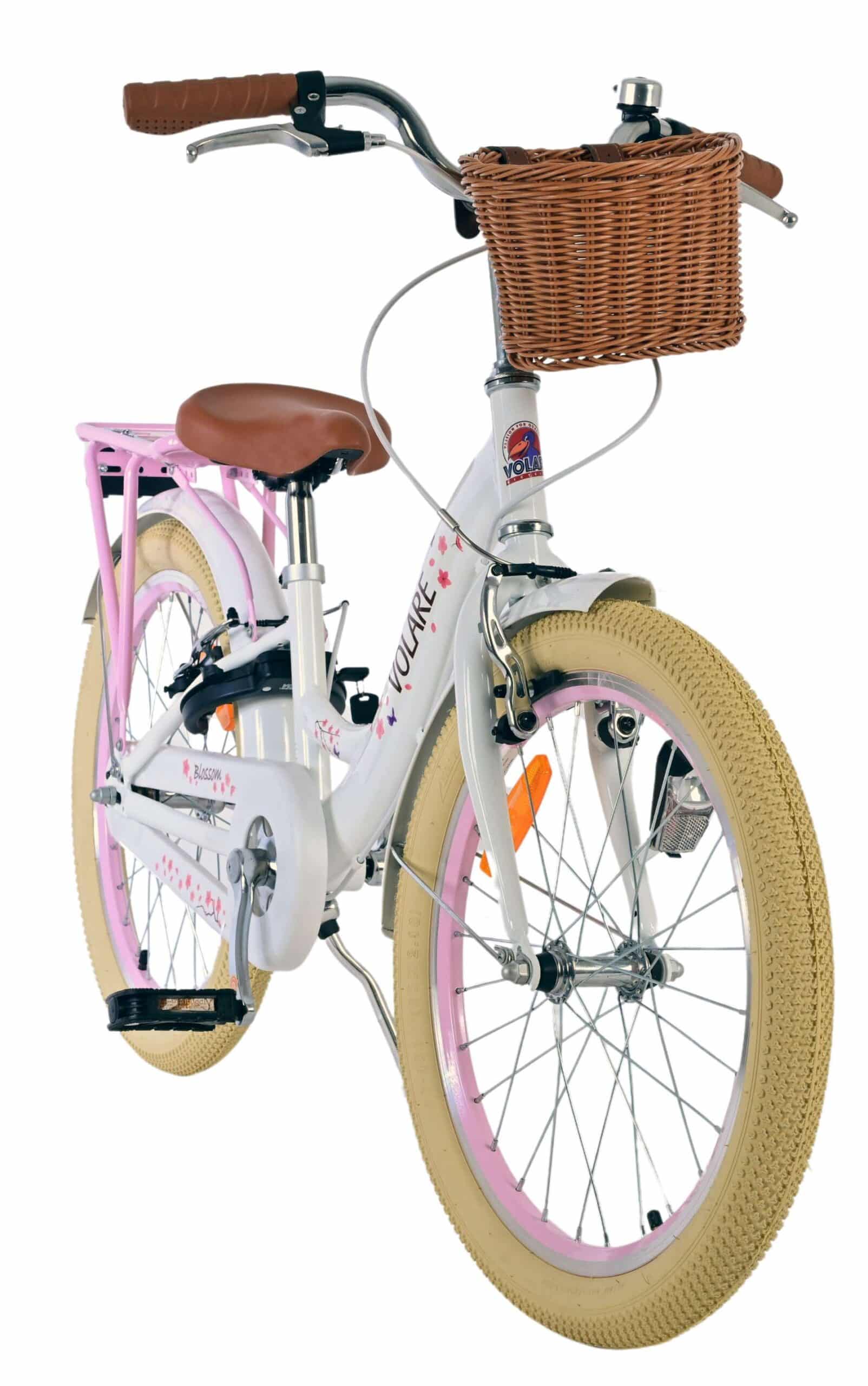 Volare Blossom Kinderfiets 20 inch Meisjesfiets Wit Twee Handremmen - Afbeelding 5