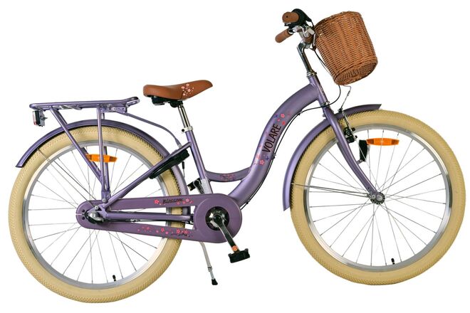 Volare Blossom Kinderfiets 24 inch Meisjesfiets Paars 3 Versnellingen