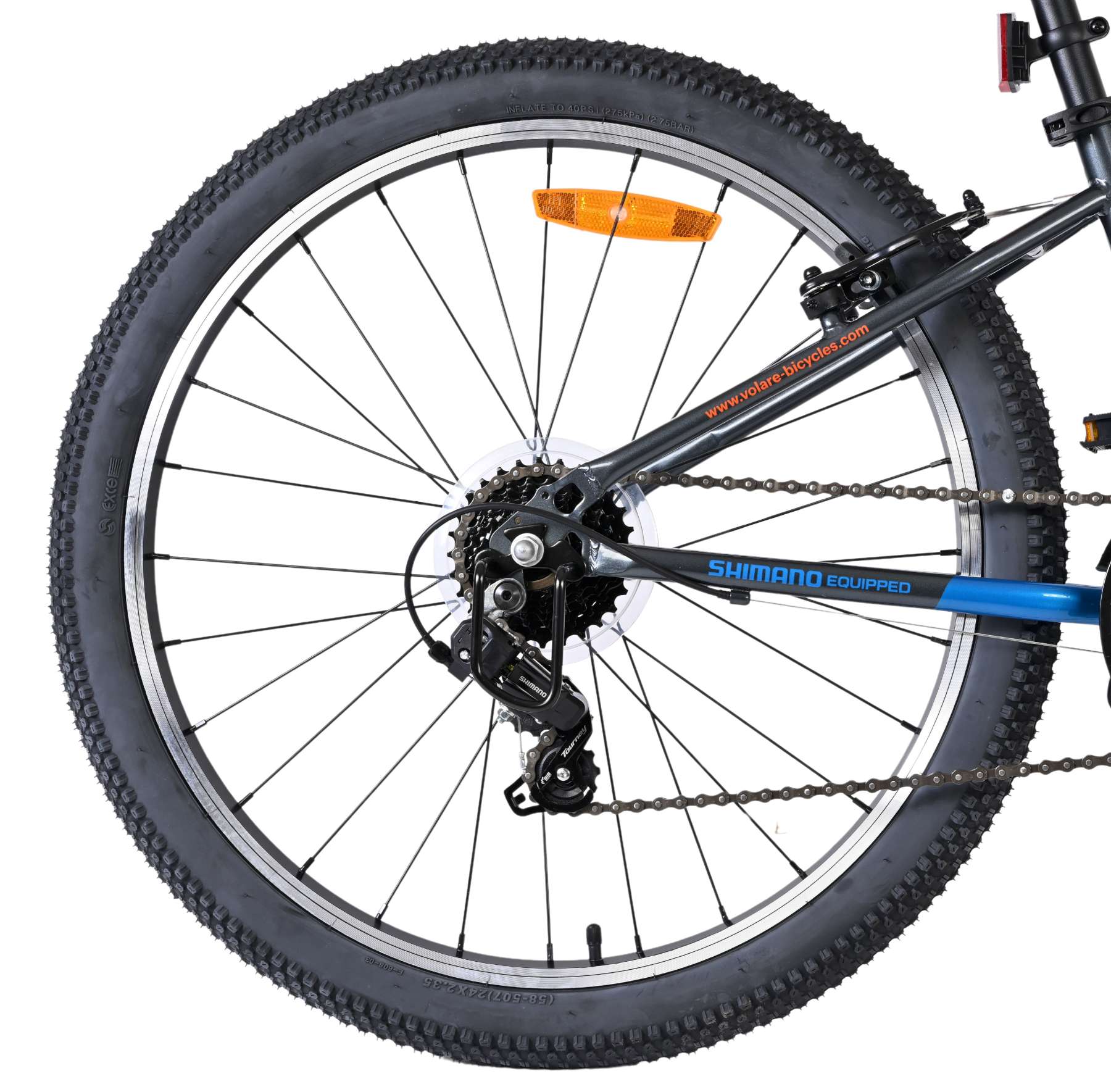 Volare Boost Kinderfiets 24 inch Jongensfiets Blauw Oranje 21 Versnellingen - Afbeelding 2