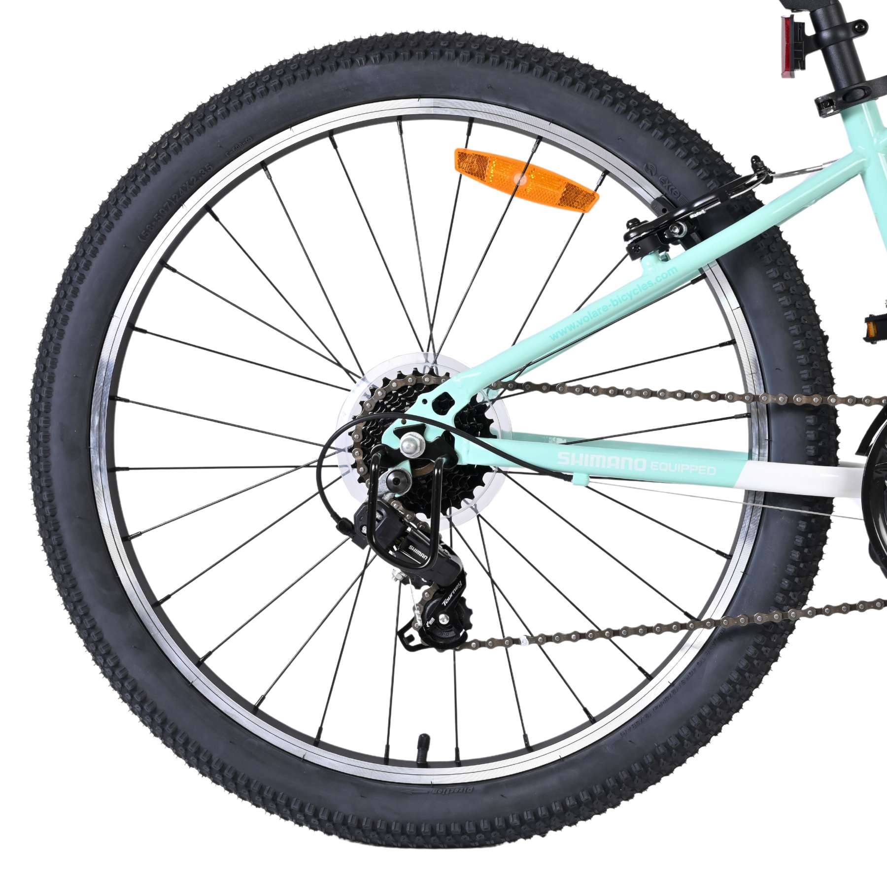 Volare Boost Kinderfiets 24 inch Meisjesfiets Wit Mintgroen 21 Versnellingen - Afbeelding 2