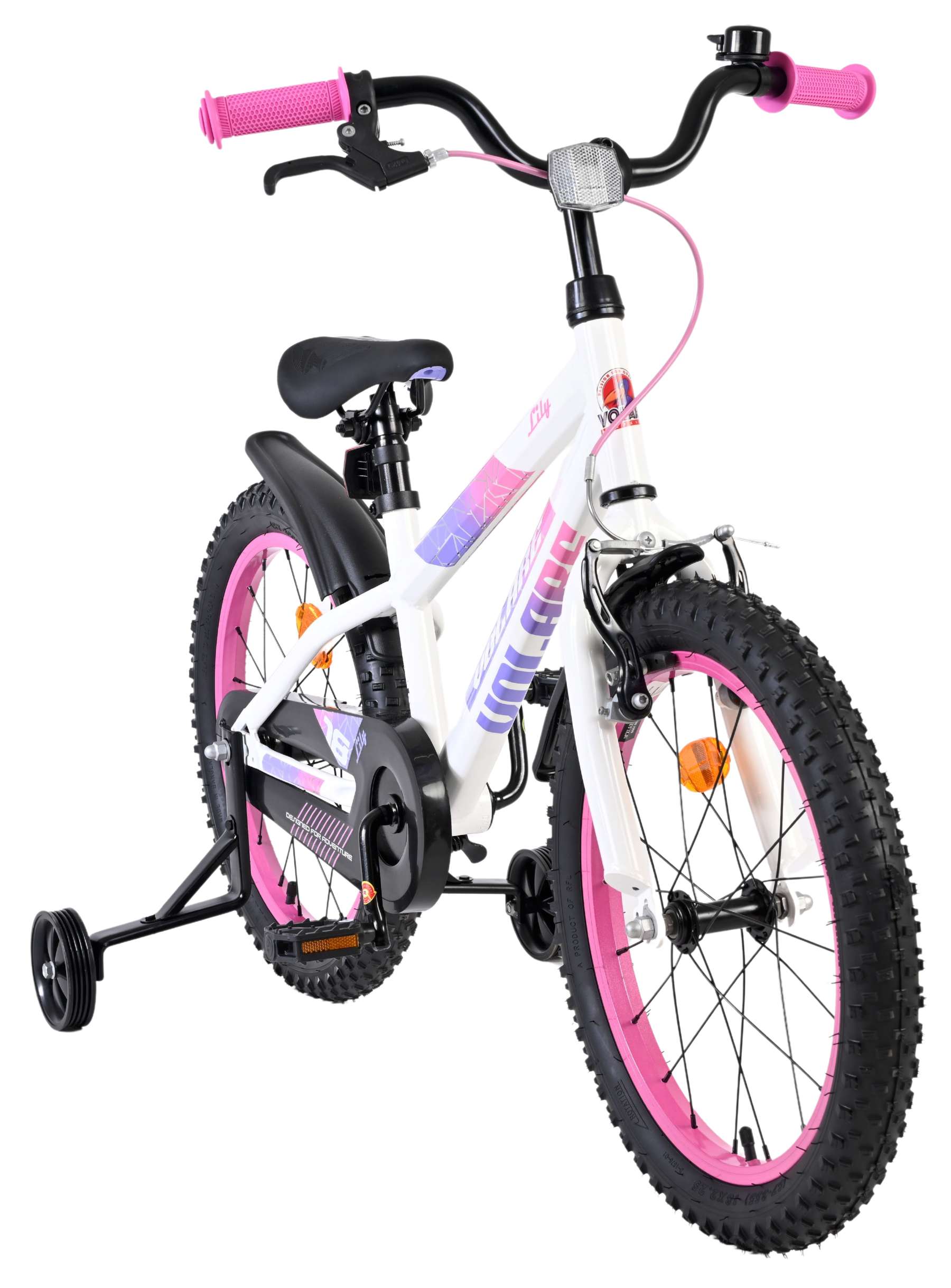 Volare Lily Kinderfiets 18 inch Meisjesfiets Wit Twee Handremmen - Afbeelding 5