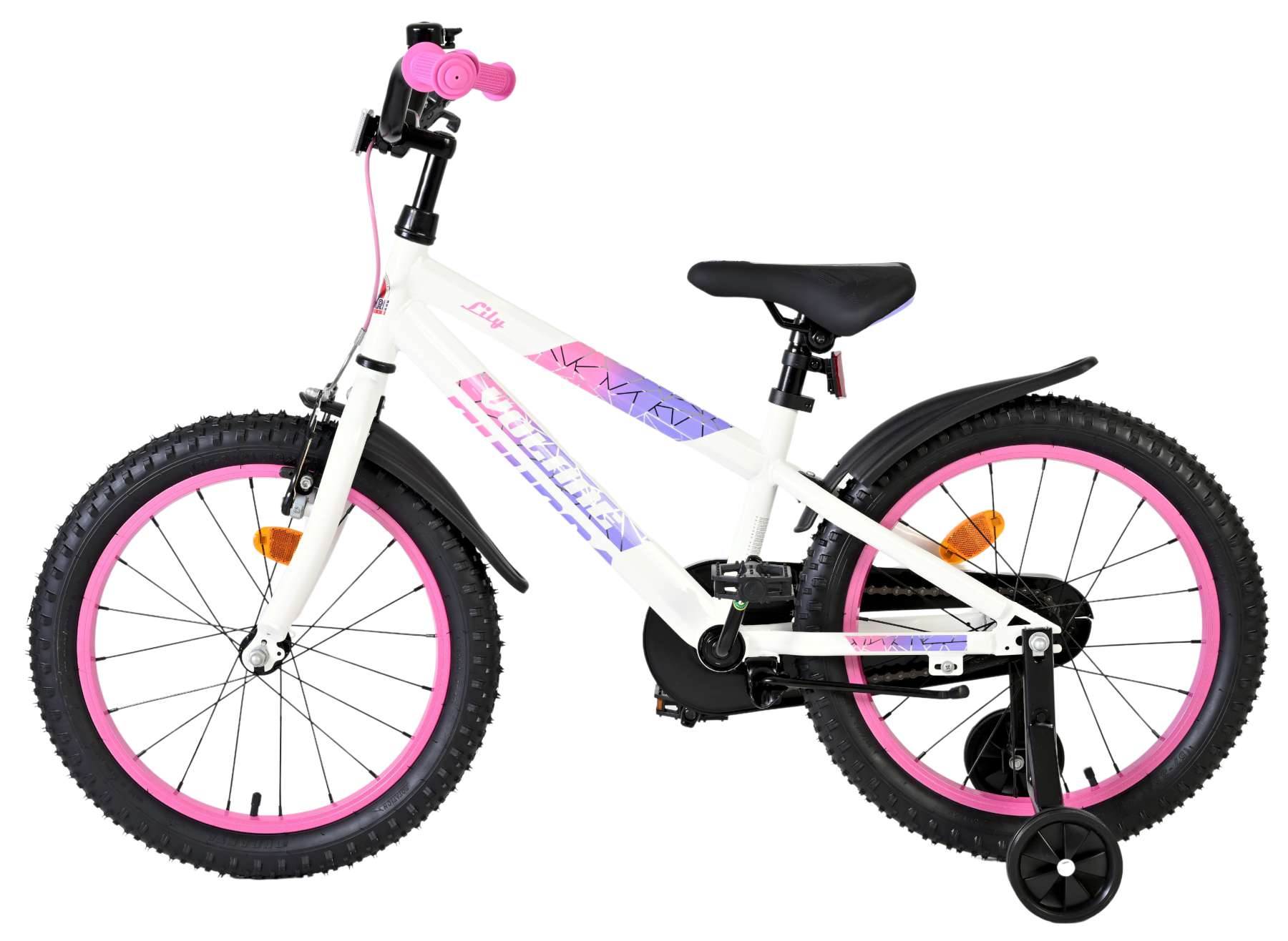 Volare Lily Kinderfiets 18 inch Meisjesfiets Wit Twee Handremmen - Afbeelding 7