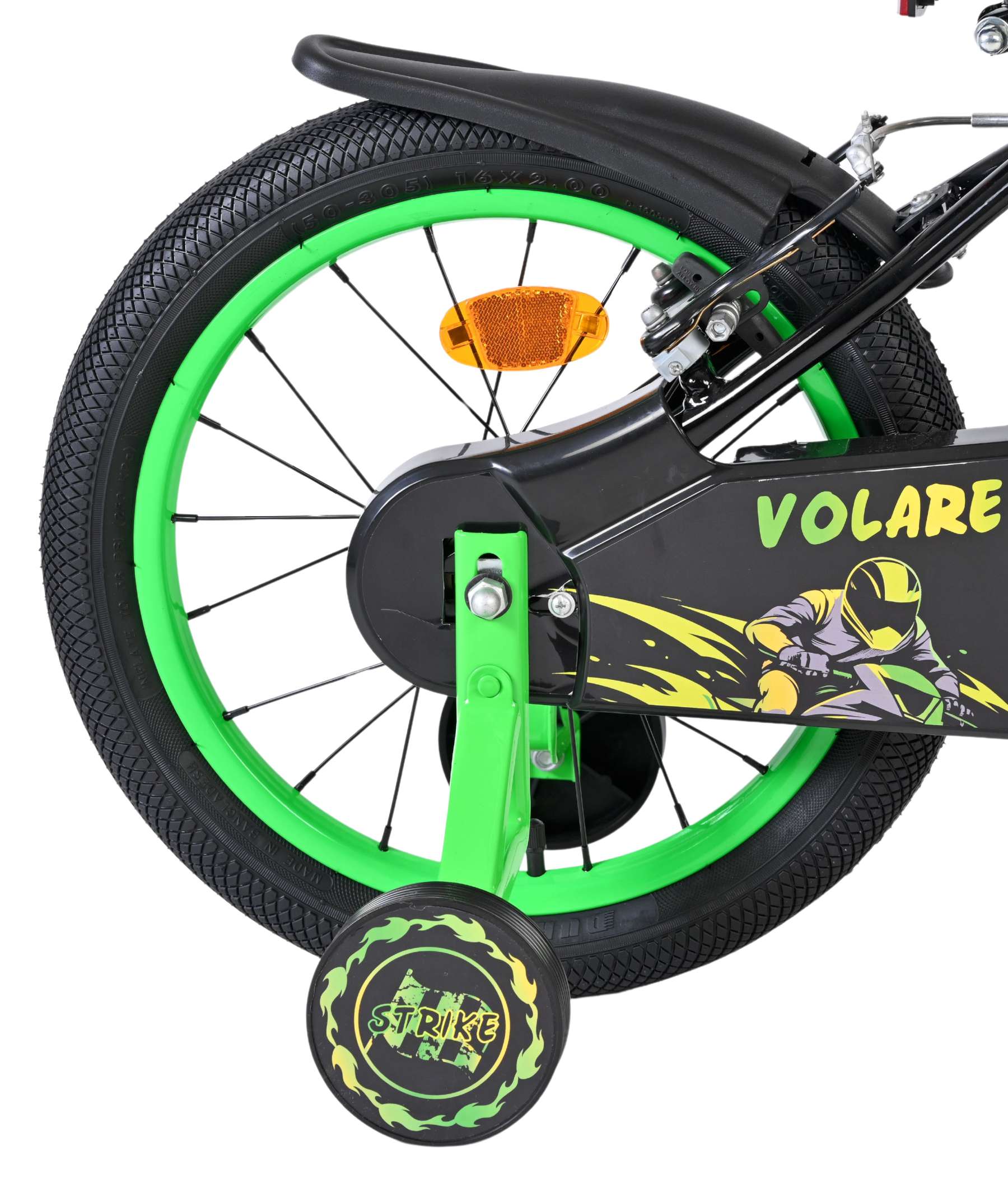 Volare Strike Kinderfiets 16 inch Jongensfiets Groen Twee Handremmen - Afbeelding 3