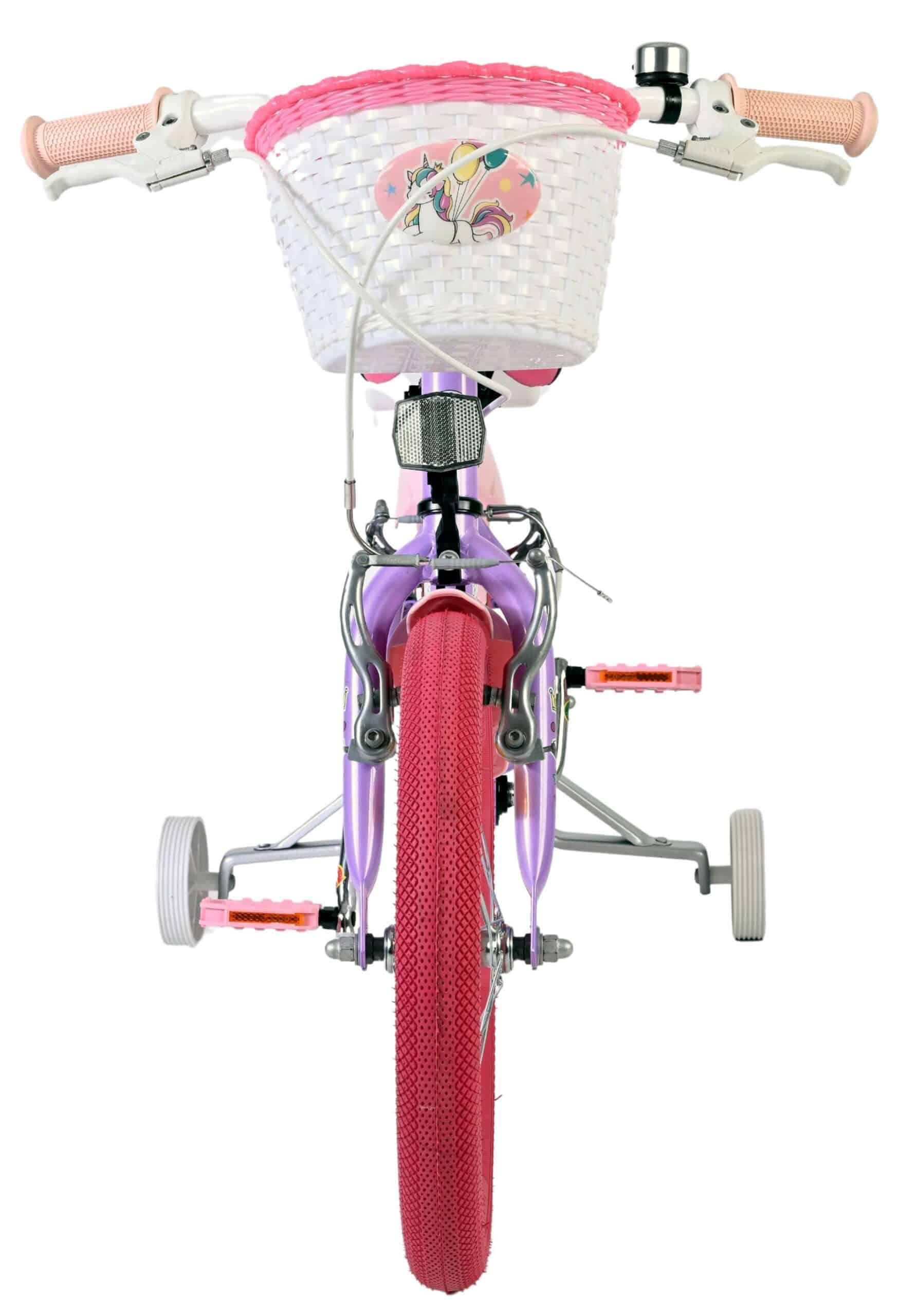 Volare Unicorn Kinderfiets 16 inch Meisjesfiets Paars Twee Handremmen - Afbeelding 6