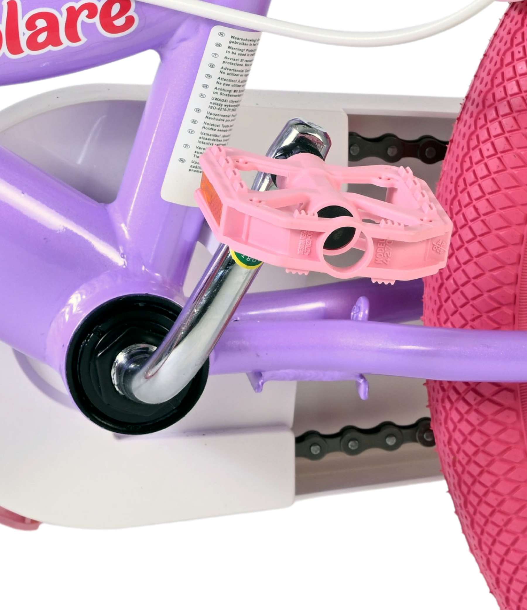Volare Unicorn Kinderfiets 16 inch Meisjesfiets Paars Twee Handremmen - Afbeelding 9
