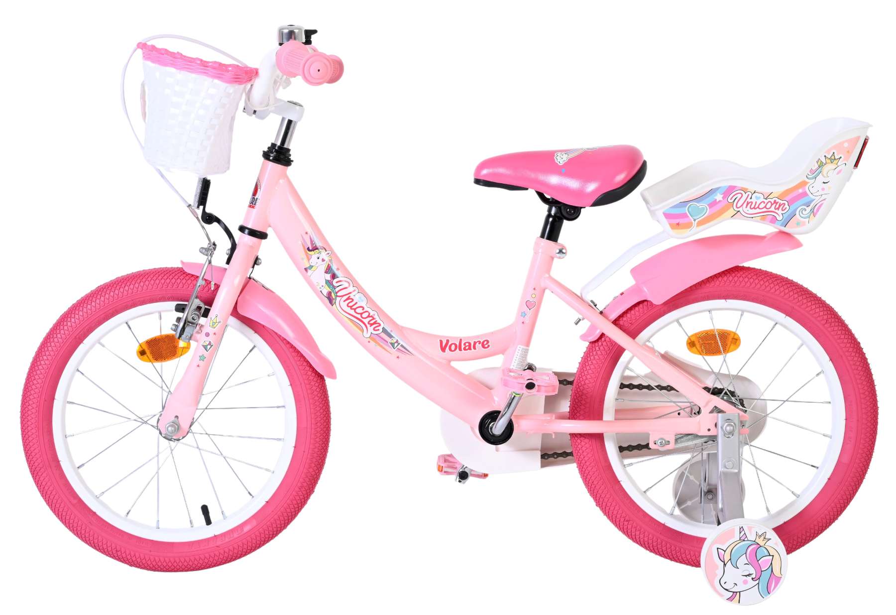 Volare Unicorn Kinderfiets 16 inch Meisjesfiets Roze - Afbeelding 7