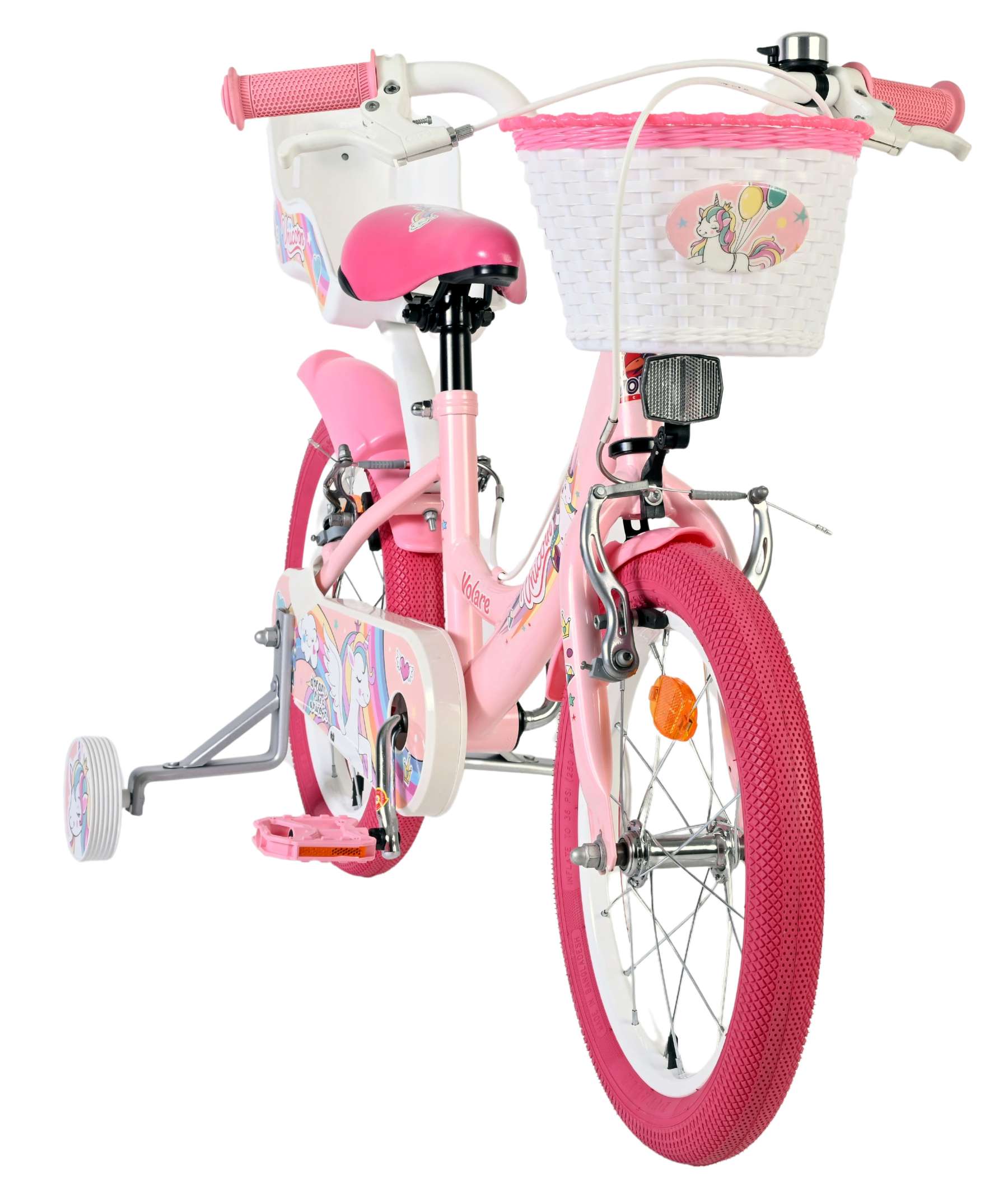Volare Unicorn Kinderfiets 16 inch Meisjesfiets Roze Twee Handremmen - Afbeelding 5
