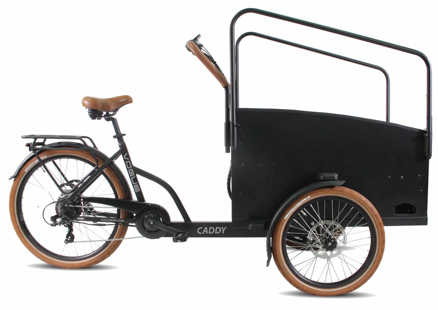 Vogue Caddy Elektrische Bakfiets in Matt Black Brown