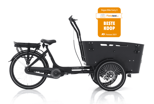 Vogue Carry 3 Elektrische Bakfiets in Matt Black Black
