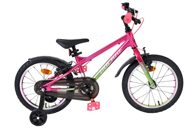 Volare Chrome Kinderfiets 16 inch Meisjesfiets Roze Groen Twee Handremmen