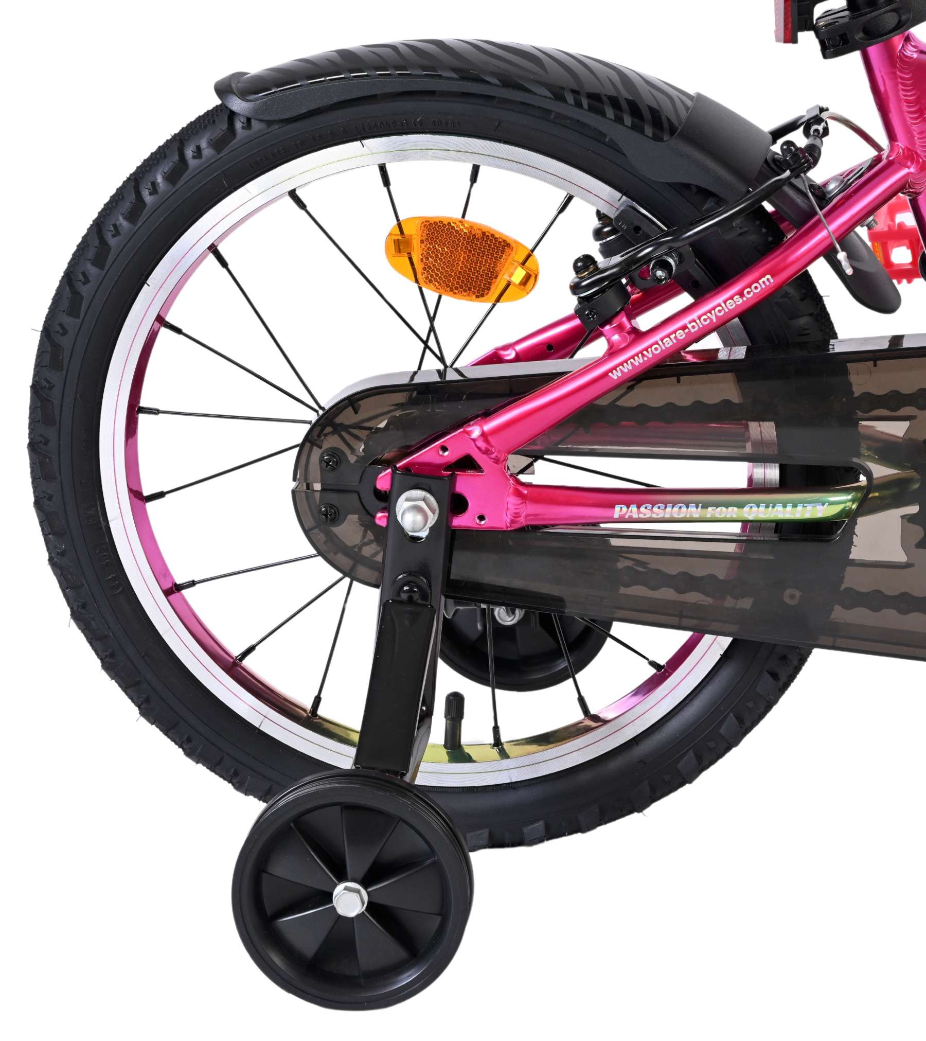 Volare Chrome Kinderfiets 16 inch Meisjesfiets Roze Groen Twee Handremmen - Afbeelding 2