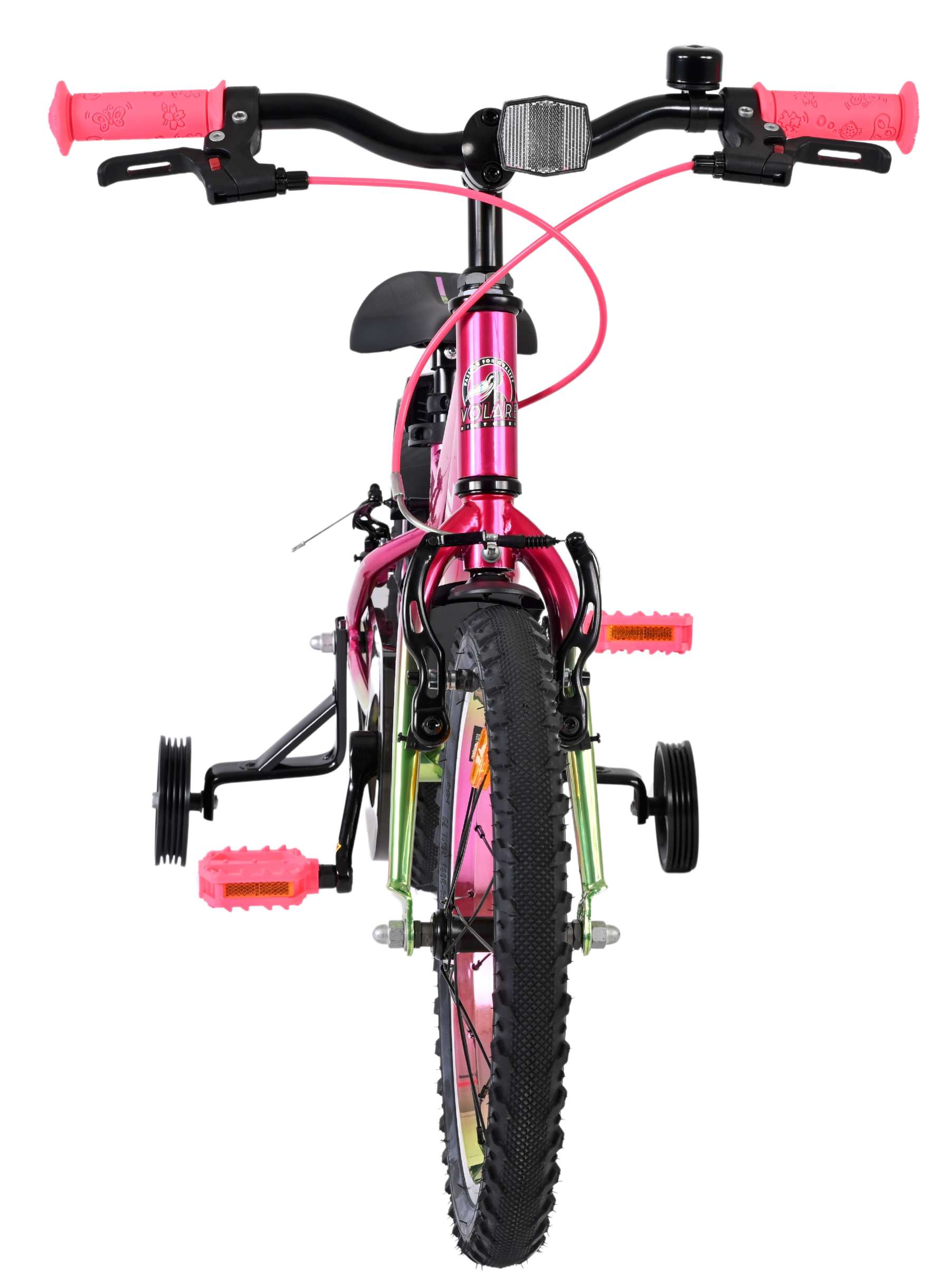 Volare Chrome Kinderfiets 16 inch Meisjesfiets Roze Groen Twee Handremmen - Afbeelding 6