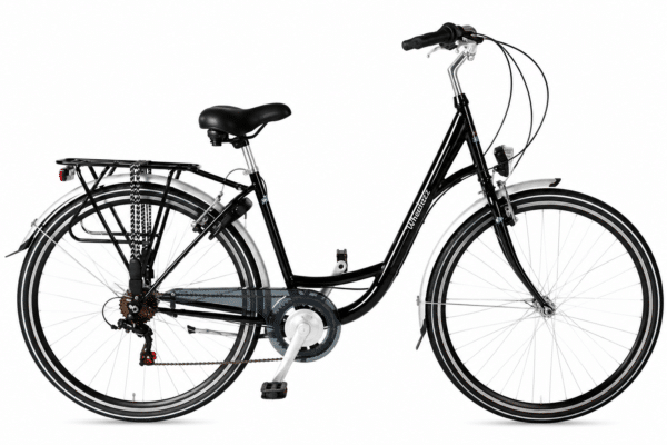 Wheelerz Damesfiets 28 inch 6 speed City Bike Glanzend zwart